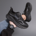 Black sports leather shoes